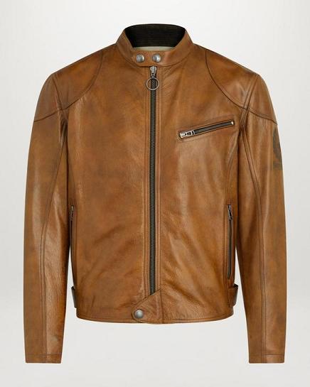 Veste Moto Cuir Belstaff Homme Supreme Marron Soldes IF5280731